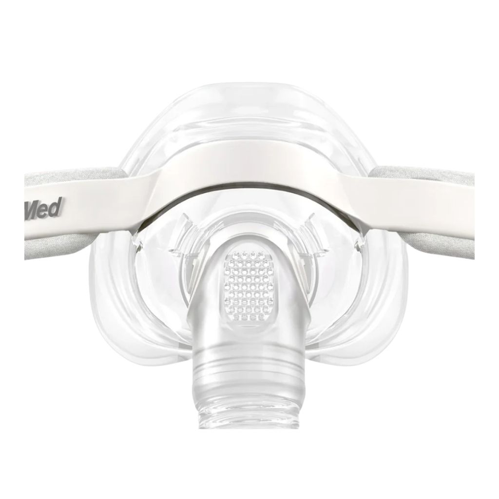 Silikónový vankúšik ResMed AirFit N20 nasadený na CPAP maske